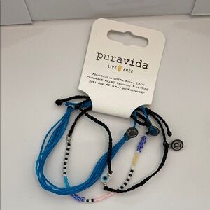 Pura Vida Blue and Black Bracelet Set